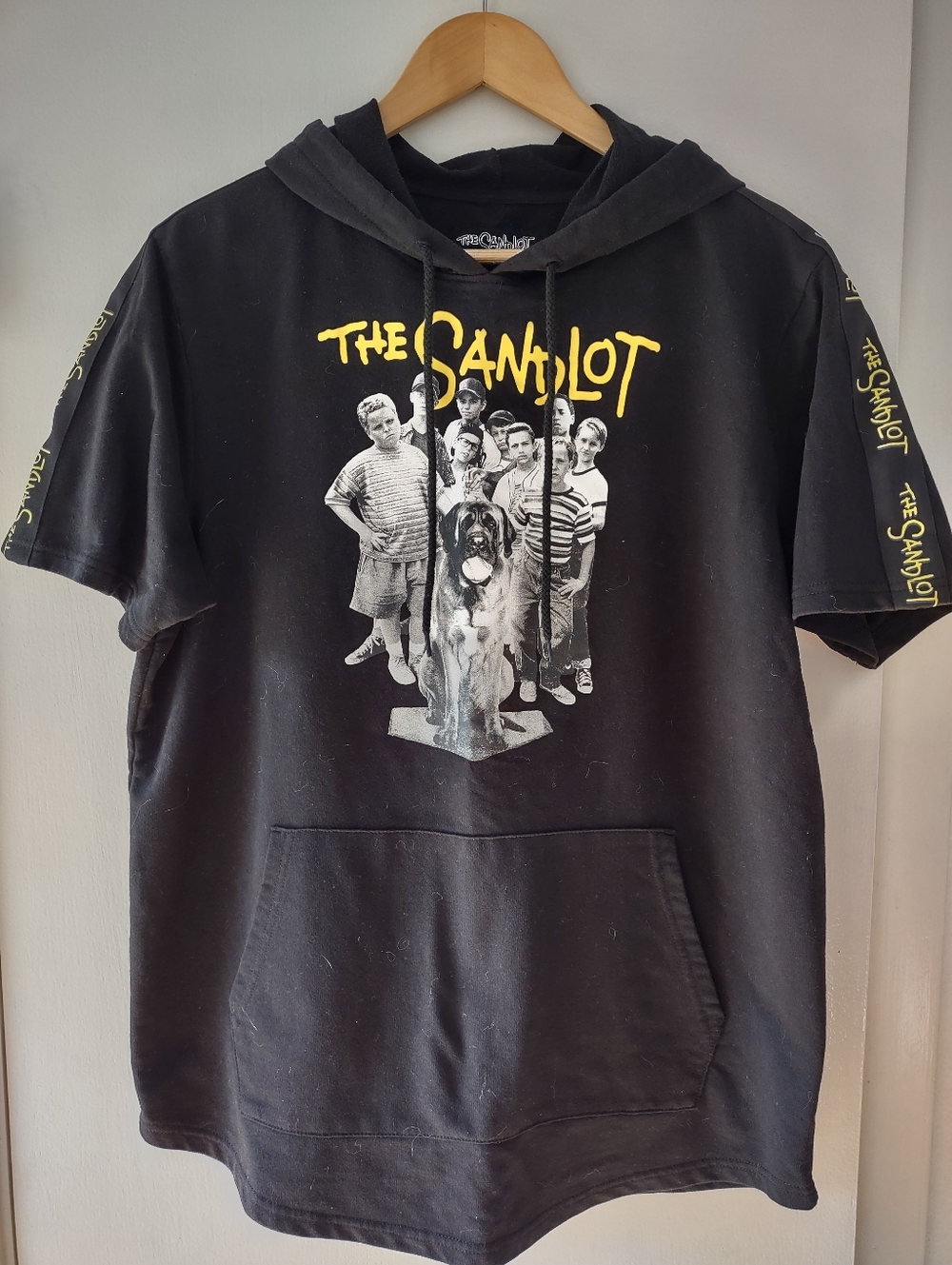 The Sandlot Graphic Hoodie Short Sleeve Black Size L Movie Baseball Retro